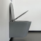Сиденье для унитаза Comforty 105 MH, дюропласт softclose тонкое, быстросъёмное, цвет светло-серый - Фото 3