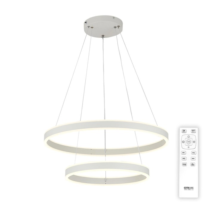 Светильник подвесной Citilux «Дуэт» CL719640, 60х60х17 см, 1х108Вт, LED, цвет белый - Фото 1