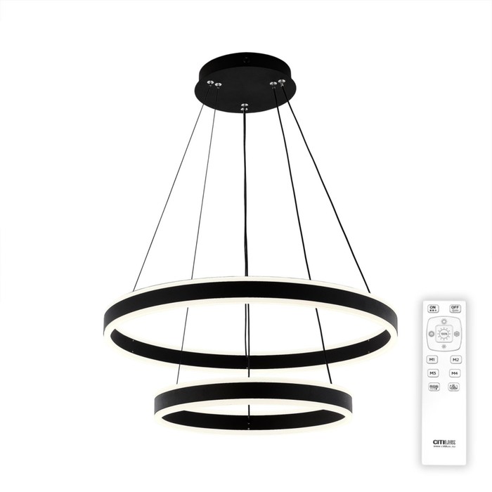 Светильник накладной Citilux «Дуэт» CL719641, 60х60х17 см, 2х54Вт, LED, цвет черный - Фото 1