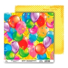 Бумага для скрапбукинга двусторонняя Праздник детства "Шарики" 160 гр/м2 - Фото 1