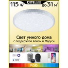 Светильник накладной Citilux «Альпина Смарт» CL718A80G 56х56х9,5 см, 1х95Вт, LED, цвет белый - Фото 2