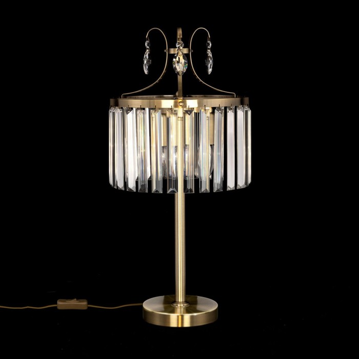 Лампа настольная декоративная Citilux «Инга» CL335833 27х27х56 см, 3х60Вт, E14, цвет коричневый - фото 1928458010