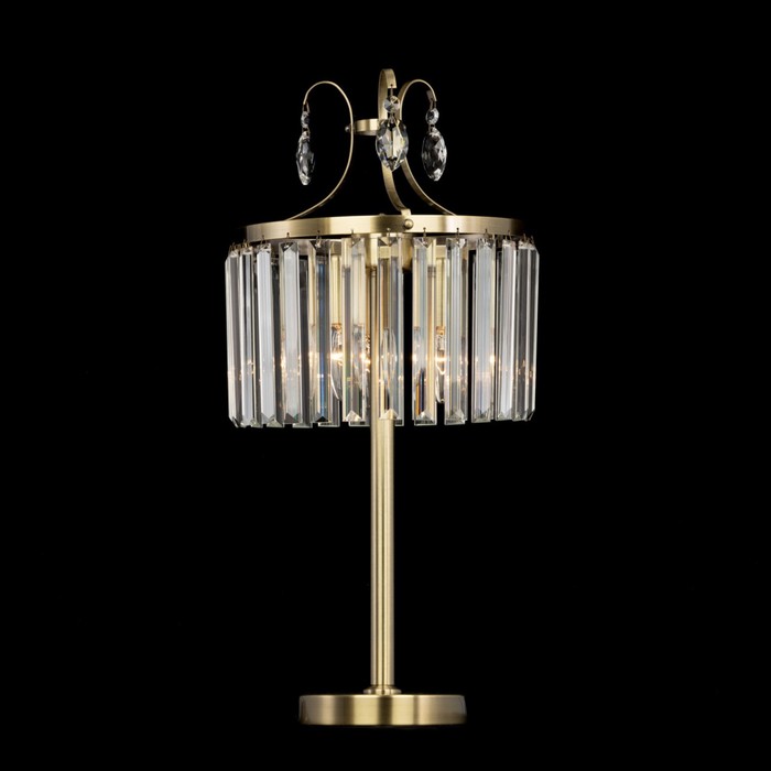 Лампа настольная декоративная Citilux «Инга» CL335833 27х27х56 см, 3х60Вт, E14, цвет коричневый - фото 1928458011