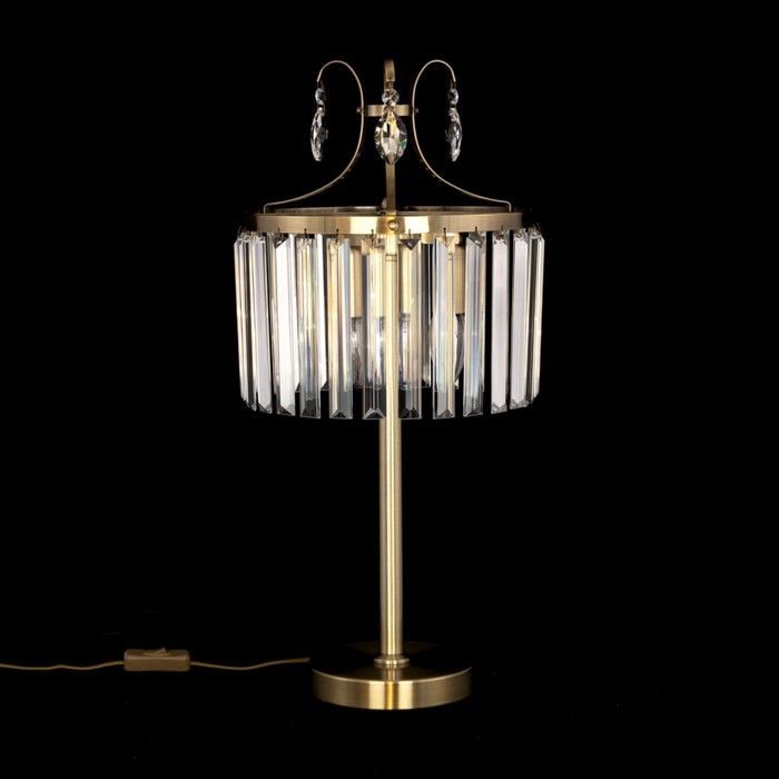 Лампа настольная декоративная Citilux «Инга» CL335833 27х27х56 см, 3х60Вт, E14, цвет коричневый - фото 1928458012
