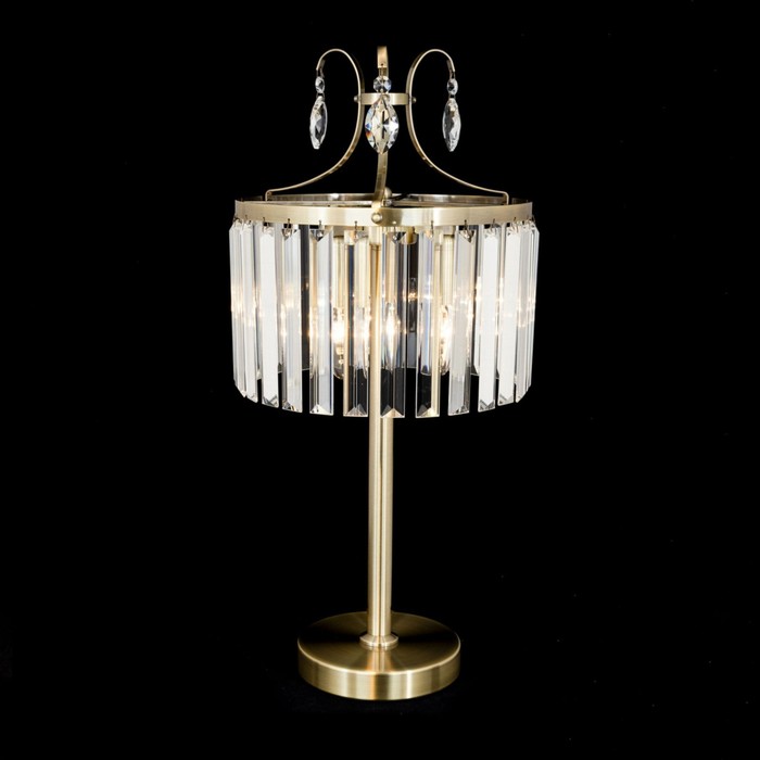 Лампа настольная декоративная Citilux «Инга» CL335833 27х27х56 см, 3х60Вт, E14, цвет коричневый - фото 1928458015
