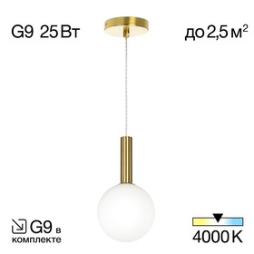 Светильник подвесной Citilux «Рунд» CL205110N, 12х12х26 см, 1х4.5Вт, G9, цвет коричневый