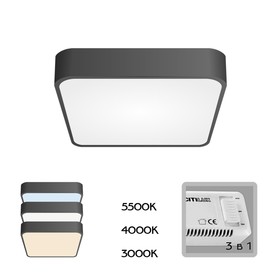 Светильник накладной Citilux «Купер» CL724K24V1, 30х30х5,5 см, 1х24Вт, LED, цвет черный