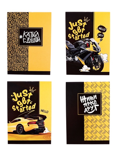 Блокнот Calligrata «Мэн микс», А6, 32 листа, на скрепке, обложка из мелованного картона, блок офсет, МИКС