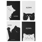 Блокнот А6, 32 листа в клетку на скрепке "Котэ", обложка мелованный картон, блок офсет, МИКС 9663018 - фото 14501073