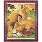 Набор для вышивки бисером Каролинка «Заботливый львёнок», 18х25 см - фото 294317512