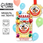 Медаль детская на Выпускной «Выпускник начальной школы», на ленте, золото, пластик, 6.9×6.9 см - Фото 1