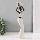 Фигура полистоун «Африканка с плетёным круглым кувшином», белый, 10×6×28 см - Фото 2
