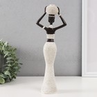 Фигура полистоун «Африканка с плетёным круглым кувшином», белый, 10×6×28 см - Фото 3