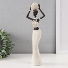 Фигура полистоун «Африканка с плетёным круглым кувшином», белый, 10×6×28 см 9892515