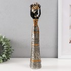 Сувенир полистоун "Африканка с фруктами на голове" золото с чёрным 8х6х33 см - фото 25330170