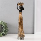 Сувенир полистоун "Африканка с фруктами на голове" золото с чёрным 8х6х33 см - фото 25330172