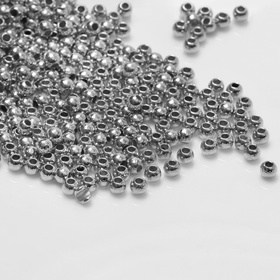 Бусина «Гематит» d=3 мм, (набор 10 г), цвет серебро (комплект 2 шт)