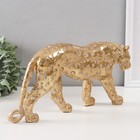 Сувенир полистоун "Леопард" золото 32х6,5х16 см - фото 8727807