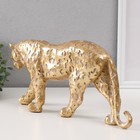 Сувенир полистоун "Леопард" золото 32х6,5х16 см - фото 8727808