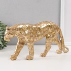 Сувенир полистоун "Леопард" золото 32х6,5х16 см - фото 8727809