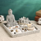 Японский сад камней настольный «Дзен. Харуми», со свечой, набор аксессуаров, 19×19×15 см - Фото 1