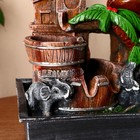 Фонтан "Свежесть" слоны у домика, 13х18х35 см (с подсветкой) - фото 23531819