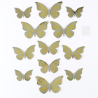 Набор для украшения «Бабочки» с узорами, набор 12 шт, цвет серебро - фото 292861637