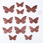 Набор для украшения «Бабочки» с узорами, набор 12 шт, цвет розовое золото - фото 8479240
