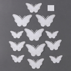 Набор для украшения «Бабочки», набор 12 шт, цвет белый - фото 320955341