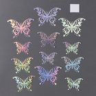 Набор для украшения «Бабочки», набор 12 шт, цвет голография серебро - фото 292861678