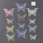 Набор топперов «Бабочки», набор — 12 шт., цвет голография серебро - Фото 1