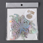 Набор для украшения «Бабочки», набор 12 шт, цвет голография серебро - Фото 5