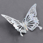 Набор топперов «Бабочки», набор — 12 шт., цвет голография серебро - Фото 3