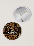 Зеркало карманное «Дерзкая», d=7 см, чёрное - Фото 2