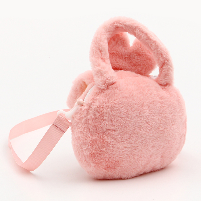 Сумка детская "Зайка" с бантиком, 18 см, цвет розовый