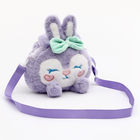 Сумка детская «Зайка» с бантиком, 18 см, цвет фиолетовый - фото 5438174