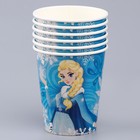 Набор бумажной посуды одноразовый декор «Холодная принцесса», 6 тарелок, 6 стаканов, 1 гирлянда, декор - фото 4613896