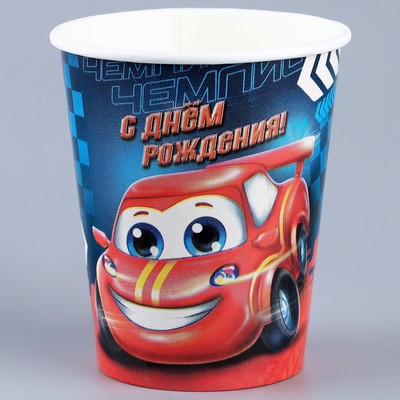 Посуда одноразовая бумажная «Тачка», 6 тарелок, 6 стаканов, 1 гирлянда, декор фотозоны