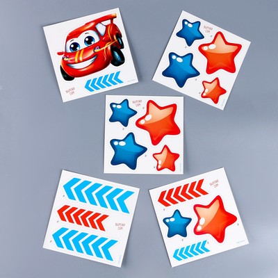 Посуда одноразовая бумажная «Тачка», 6 тарелок, 6 стаканов, 1 гирлянда, декор фотозоны