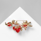 Брошь «Рябина» ягоды, красно-зелёная в золоте - Фото 2