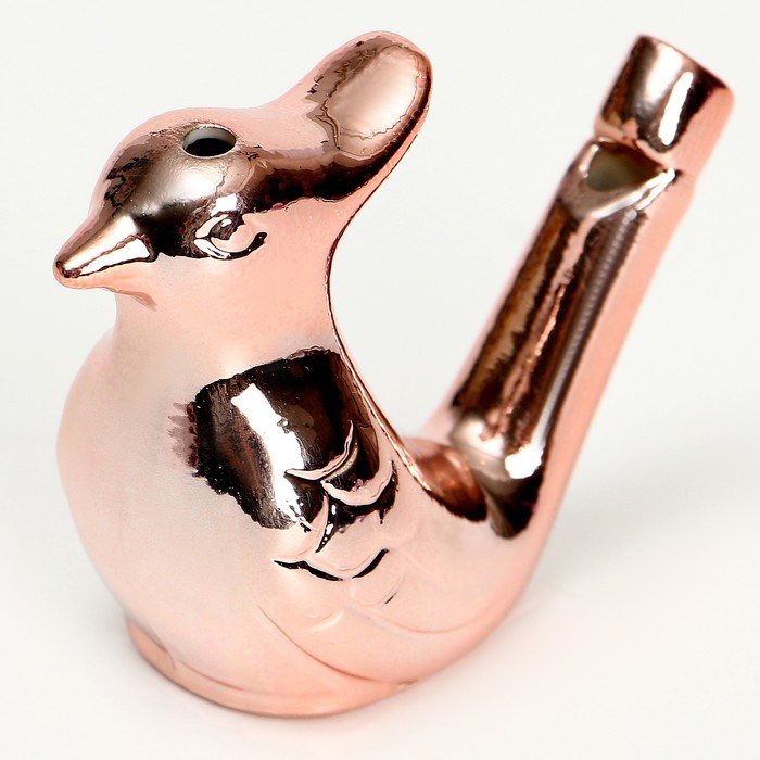 Свистулька керамическая птичка «Розовое золото» - фото 1908008400
