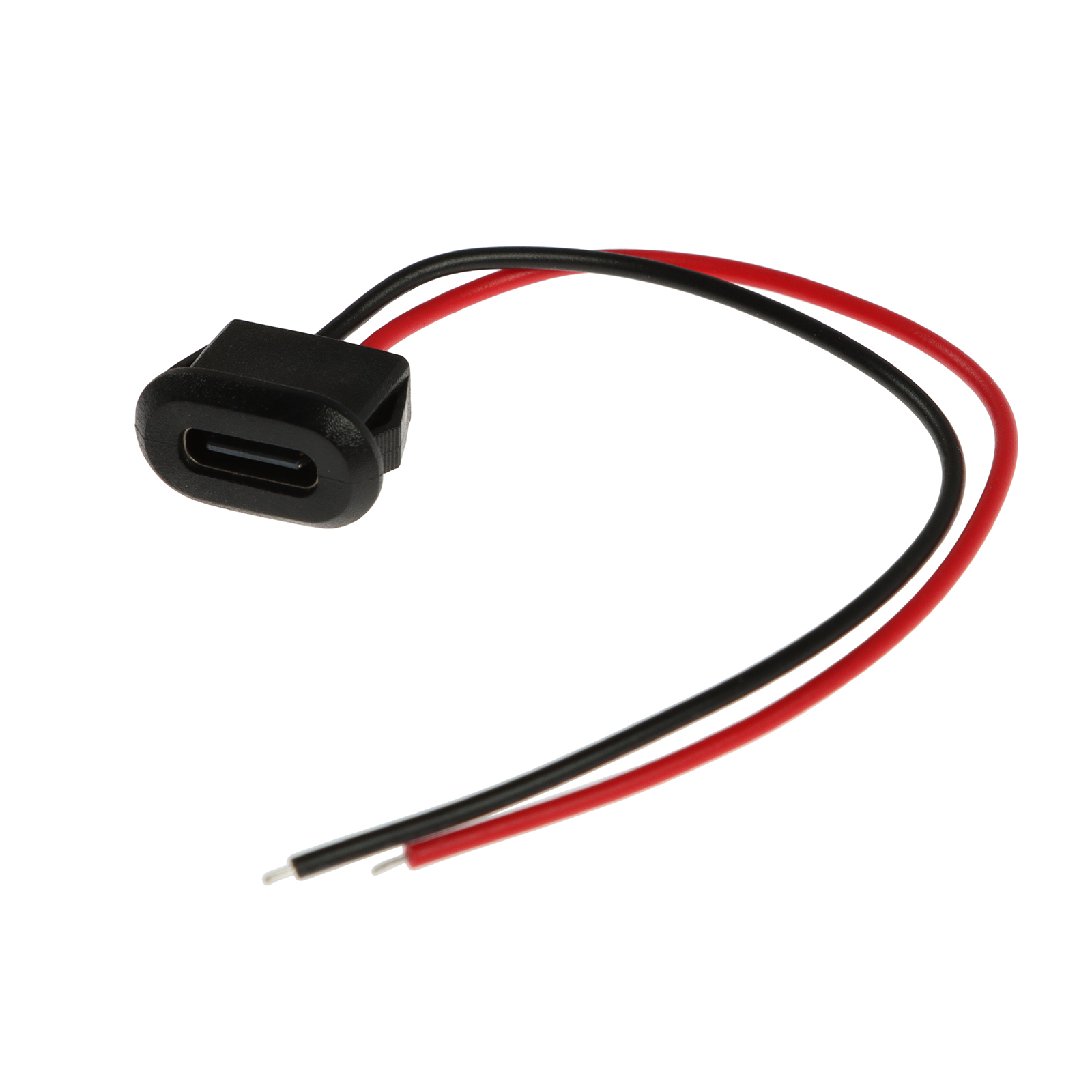 Разъем Type-C с проводом 10 см, 2 pin, 2.1 А, 12 В, черный (10067482 ...