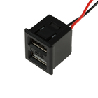 Разъем 2 USB с проводом 10 см, 2 pin, 2.1 А, 5 В, черный - Фото 2