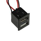 Разъем 2 USB с проводом 10 см, 2 pin, 2.1 А, 5 В, черный - фото 8728765