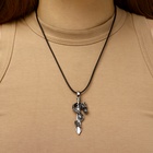 Кулон унисекс «Дракон» с мечом, цвет чернёное серебро на чёрном шнурке, 44 см 10265203