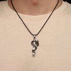 Кулон унисекс «Дракон» с мечом, цвет чернёное серебро на чёрном шнурке, 44 см 10265203