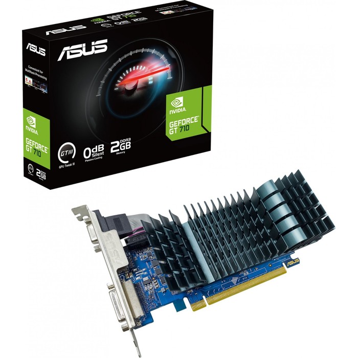 Видеокарта Asus PCI-E GT710-SL-2GD3-BRK-EVO NVIDIA GeForce GT 710 2048Mb 64 DDR3 954/900 DV   102933 - фото 51513359