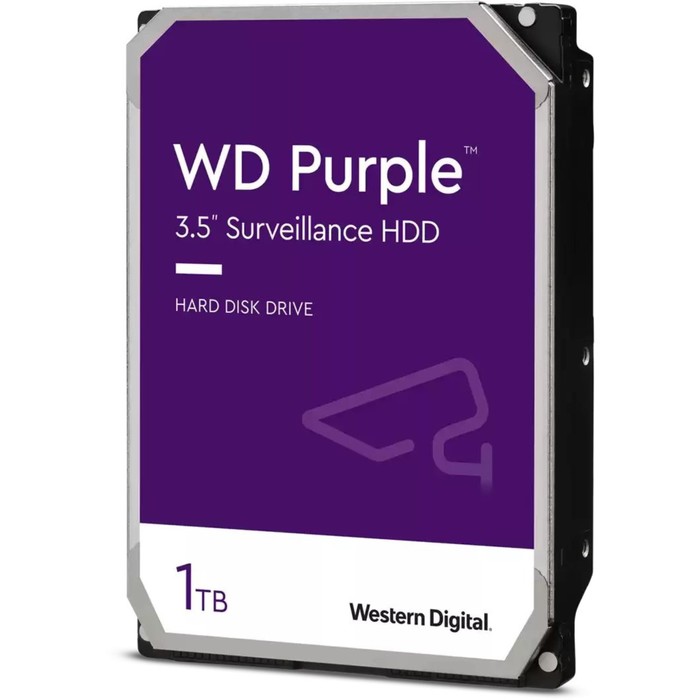 Жесткий диск WD SATA-III 1TB WD11PURZ Surveillance Purple (5400rpm) 64Mb 3.5" - Фото 1