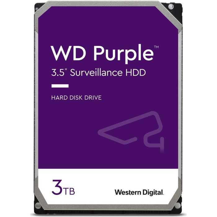 Жесткий диск WD SATA-III 3TB WD33PURZ Surveillance Purple (5400rpm) 64Mb 3.5" - Фото 1
