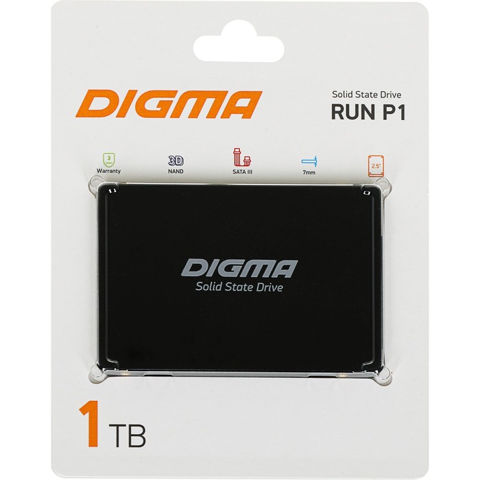 Накопитель SSD Digma SATA III 1TB DGSR2001TP13T Run P1 2.5" - фото 51513472